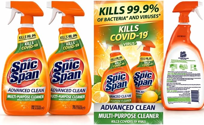 Spic &amp Span Advanced Clean Multi-Purpose Cleaner Spray Fresh Citrus Scent 32 fl oz (Pack of 2)