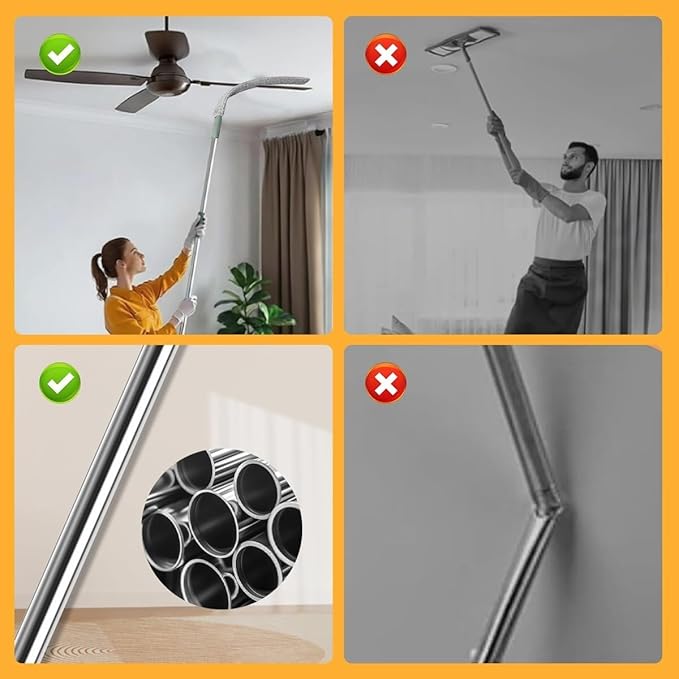 Retractable Crevice Duster with Microfiber Dust Cloth Retractable Duster Cleaning Tool for Home Kitchen Car and Hard-to-Reach Areas(3)