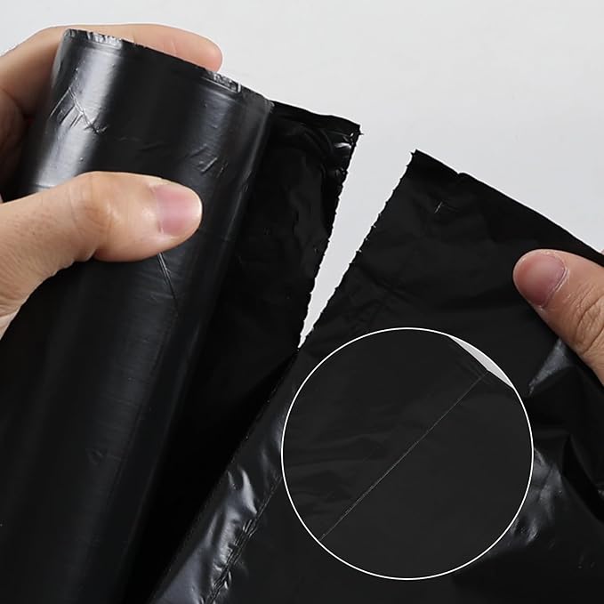 6 Rolls 7 Gallon Medium Trash Bags Black Garbage Bags for Office 150 Counts