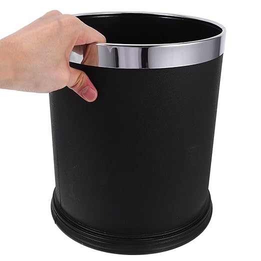 Retardant Waste Basket Large Opening Trash Can for Bathroom Kitchen Home and Hotel Rooms Thickened Material Garbage Bin for Office and Guest Organization