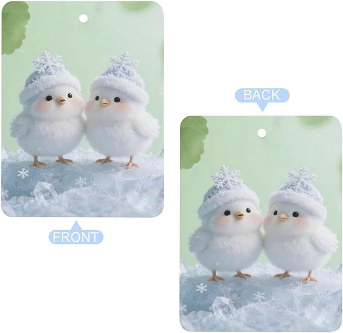 5PCS Car Air Freshener Hanging Personalized Double Sided Snowy Chicks Car Fresheners Long Lasting New Cars Scents Cute Automotive Freshies for Closets Drawers (tea)