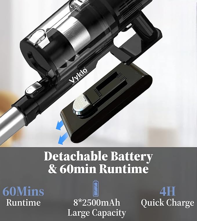V-S12 Replacement Rechargeable Battery V-S12 Cordless Stick Vacuum 2500mAh 29.6V 74Wh Wireless Vacuum Cleaner Lithium Ion Battery (V-S12 Battery) (NOT for V-B8 or VR8)