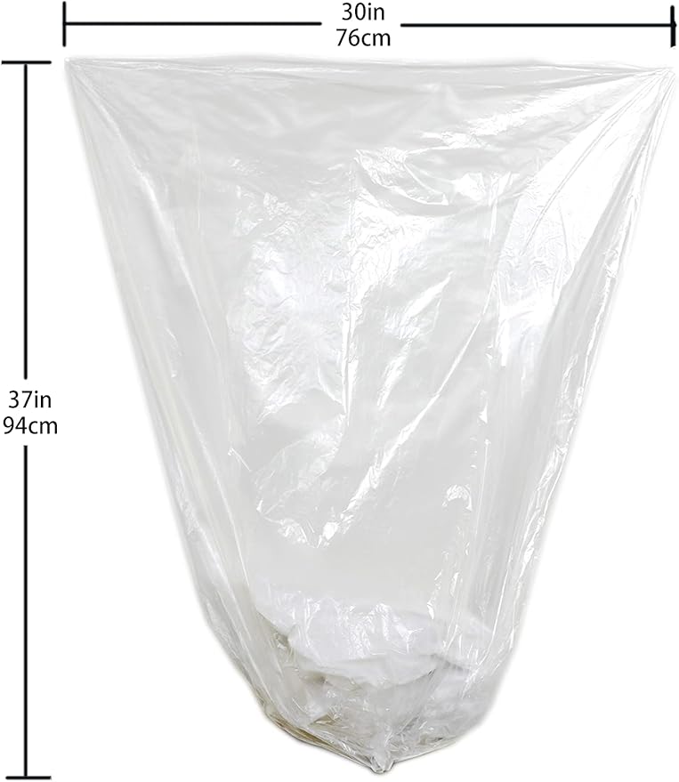 TYPLASTICS 20-30 Gallon Clear Trash Can Liners - 30 x 37 - High Density Garbage Bags - Case of 500 - Multipurpose for Office Outdoor Recycling Industrial and Commercial