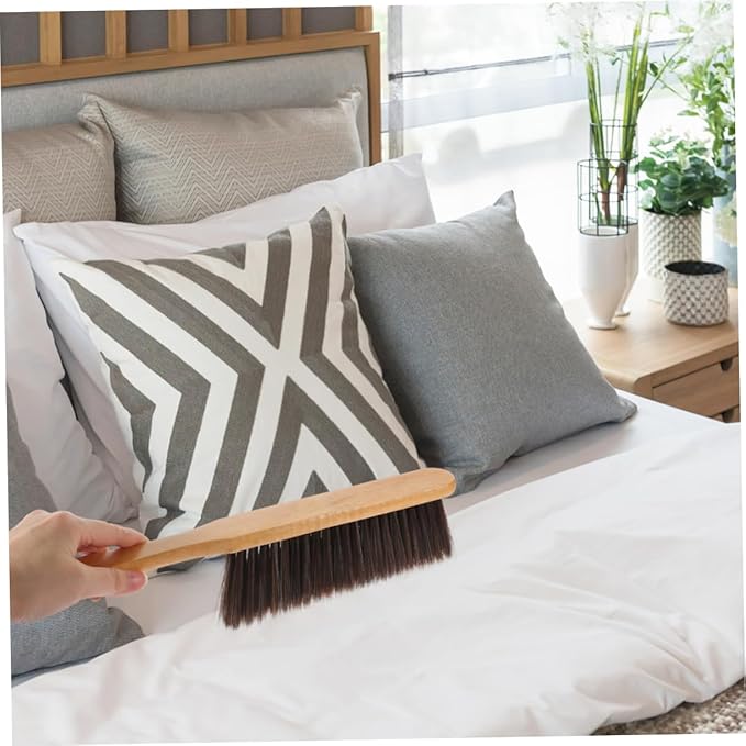 Cabilock 8pcs Wooden Whisk Broom with Handle Versatile Handheld Cleaning Brush for Grooves Corners Hard Reach Areas for Home Household Use