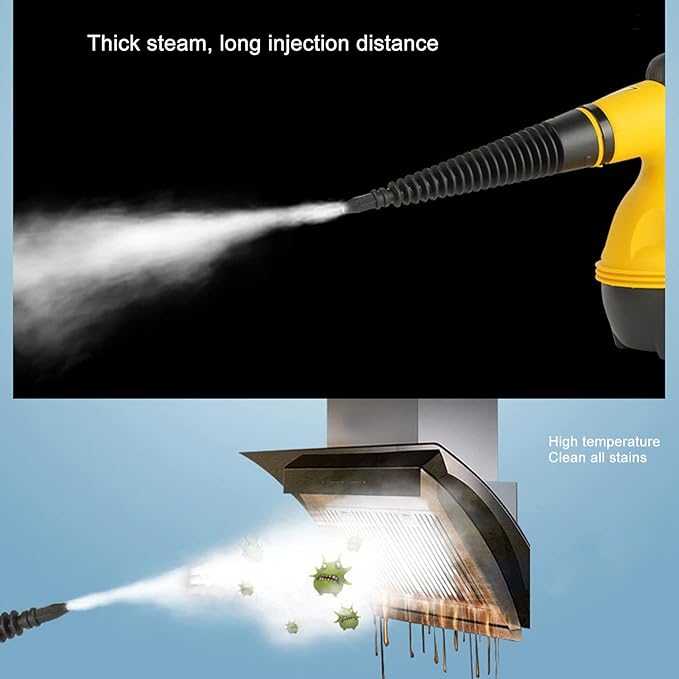 Handheld Steam Cleaner for Home 1000W Pressurized Steam Cleaner with 9Pcs Accessories Multi-Purpose Portable Deep Steamer for Cleaning Windows Couch Car Grout Grime Grease