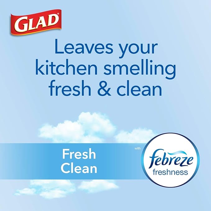 Glad Trash Bags Force Flex Kitchen Pro Drawstring Garbage Bags Fresh Clean 80 Count