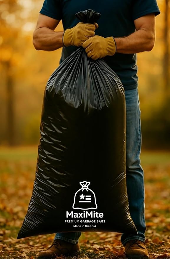 95-96 Gallon Extra-Large Black Garbage Can Liners Heavy-Duty Trash Bags 75 Bags 1.5 Mil Thick Ideal for Commercial &amp Home Use