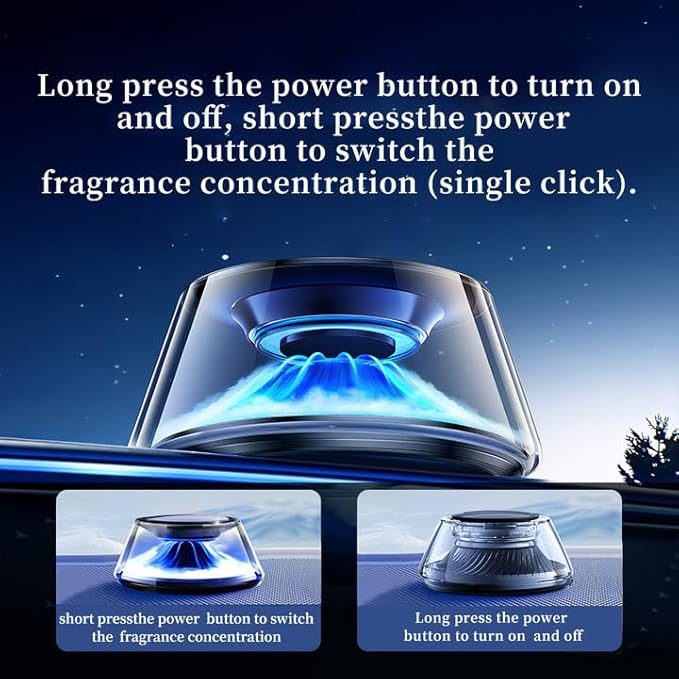 Smart Car Air Freshener 5 Ambient Light &amp Mist Car Fragrance Auto On/Off Adjustable Concentration Diffuser with Two fragrance Lasts for 6 months Pine and Rose