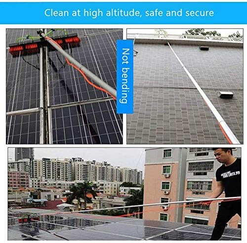 Glass Cleaning Brush Home Water Fed Telescopic Pole Kit Solar Panel Brush Rotating for Photovoltaic PanelWater Fed Telescopic Brush for Cleaning Photovoltaic and Solar Panels 12M Extension