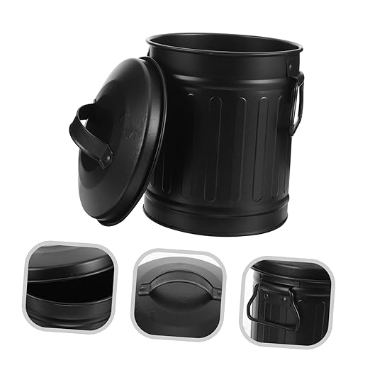 NUOBESTY Office Trash Bin Creative Garbage Can Lid for Bedroom Home Rubbish Can Pencil Cup Wastebasket