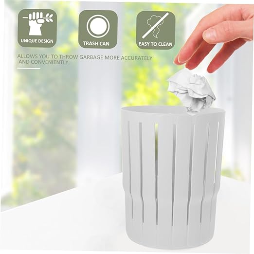 Small Garbage Can Without Lid Thickened Hollow Wastebasket for Bedroom Bathroom Office Lightweight Trash Bin with Large Opening for Home and Commercial Use