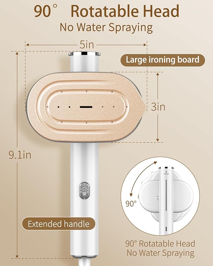 Steamer for Clothes 2-in-1 Steam Iron for Clothes 1200W Handheld Steamer 10s Heat-Up Travel Steamer Fast Wrinkle Removal Portable Garment Steamer for Home - White 110-120V