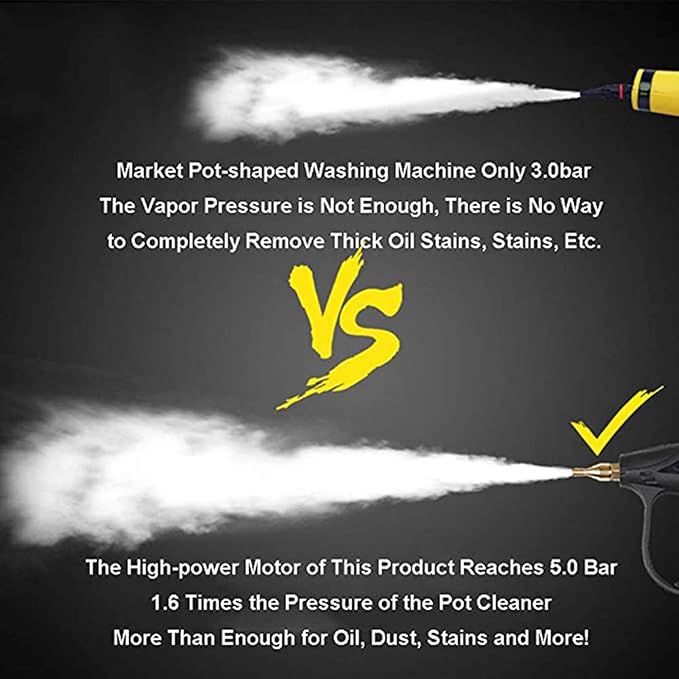 WZFANJIJ Multifunction Handheld Steam Cleaner 3000W High Pressure Portable Steam Cleaning Machine High Temperature Steam Clean for Furniture Kitchen Car HouseholdYellow-220v