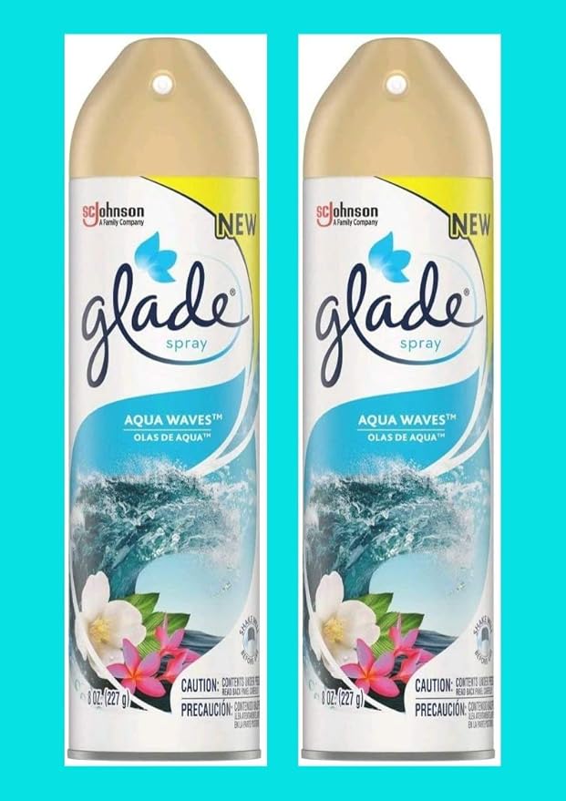 Glade Air Freshener 8oz (Package May Vary) Pack of 3 (Aqua Waves)