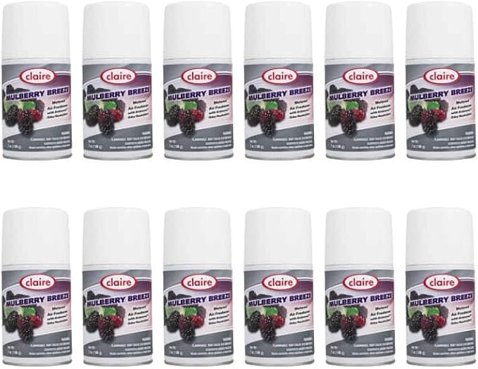 Claire CL106-12pk Mulberry Breeze Metered Air Freshener 7 Oz. Net Wt 12 Count