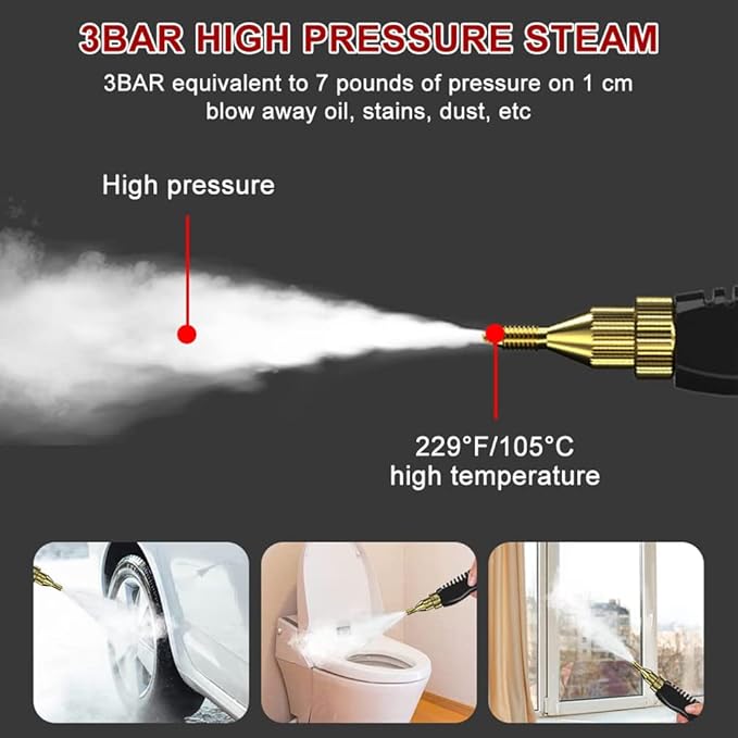 Portable Steam Cleaner 2500W High Temperature High Pressure Steam Cleaning Machine 6 Adjustable Speeds Handheld Steam Cleaner for Deep Cleaning Kitchen Floors Car Bathroom