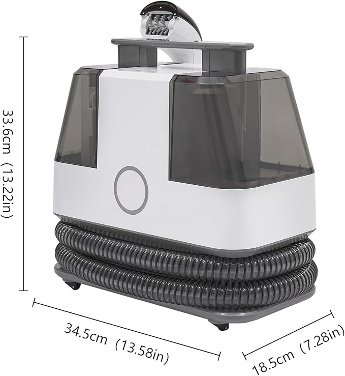 Carpet Cleaner Machine 450W Electric Carpet Shampooer Cleaning Machine with Cleaning Brushe IPX4 Water-proof Handheld Rug Cleaner for Homes Hotels Clubs Restaurants White+Grey 110V