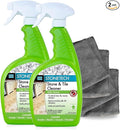 StoneTech Stone &amp Tile Cleaner Spray – Daily Cleaner for Granite Marble Ceramic Porcelain &amp Stone – Removes Spills Dirt &amp Grease – pH Neutral - 2-Pack 24oz each + 2 Microfiber Cloths