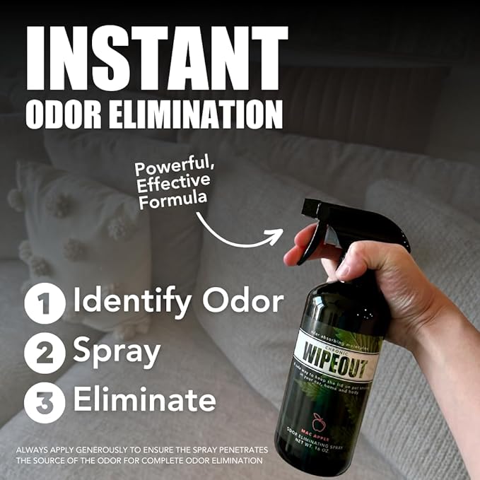 Chronic Wipeout Smoke Smell Eliminator for Home Cars Clothes &amp More | Smoke Odor Eliminating Spray for All Kinds of Strong Smoke Gifts for Smokers - Apple Bamboo Teak &amp Sugar Cookie 3 Pac