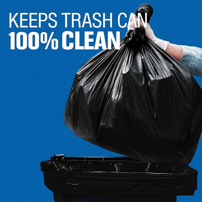 40–45 Gallon Trash Bags 40 x 46 Inch – 1.5 Mil Heavy Duty Black Garbage Bags 100 Count – Large Can Liners for Commercial Contractor and Cleanup Use