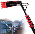 Water Fed Pole Kit Water Fed Brush Water Fed Cleaning System Aluminum Outdoor Window Cleaner with Hose Cleaning Tool for Window Glass Solar Panel55cmbrush-18FT/5.4M55cmbrush-18FT/5.4M