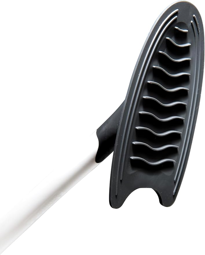 Broombi Sani-Flex Toilet Brush Squeegee and drip-Less Holder Set with a Patented Silicone Bristle-Free Head - no Mess no clinging gunk or Poo Super Clean Solution (Black)
