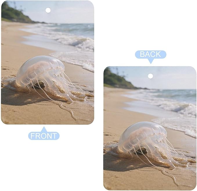 5PCS Car Air Freshener Hanging Personalized Double Sided Transparent Beach Car Fresheners Long Lasting New Cars Scents Cute Automotive Freshies for Closets Drawers (tea)