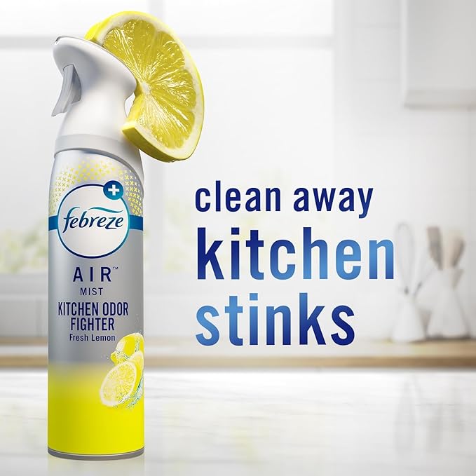 Febreze Odor-Fighting Air Freshener Room Fresheners Air Effects Spray Air Mist 8.8 Ounce - 3 Count (Pack of 1) (Fresh Lemon)