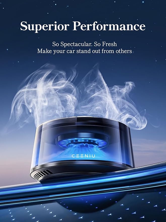 Ceeniu Smart Car Air Fresheners Premium Scenic Fragrance Car Diffuser Auto On/Off Adjustable Intensity Sandalwood Cologne &amp Cherry Blossom Lasts for 4 months 2025 New CF8 Automotive Freshener