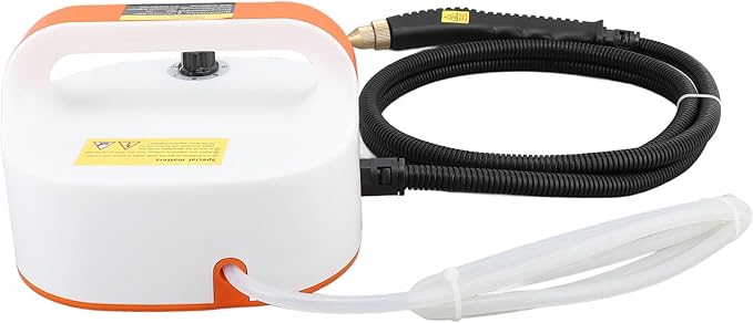 Handheld Steam Cleaner for Car Floor Kitchen Bathroom Portable &amp Lightweight High Temperature Pressure Steam Machine with Brush Heads (110V US Plug)(Orange Red)