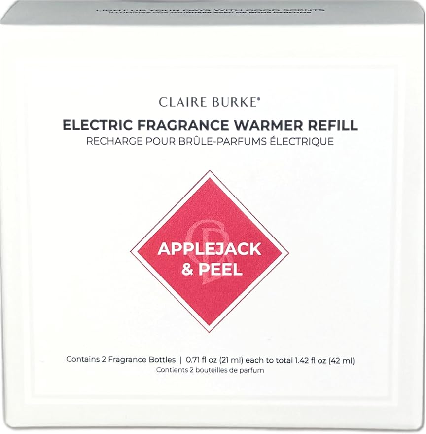 Claire Burke Apple Jack Scented PlugIn Refills 2 Ct Air Freshener for Home and Bathroom 2.84 oz