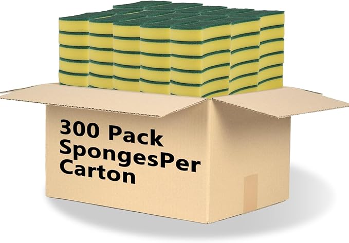 300 Pack Kitchen Cleaning Sponges Eco Non-Scratch for DishScrub Sponges.