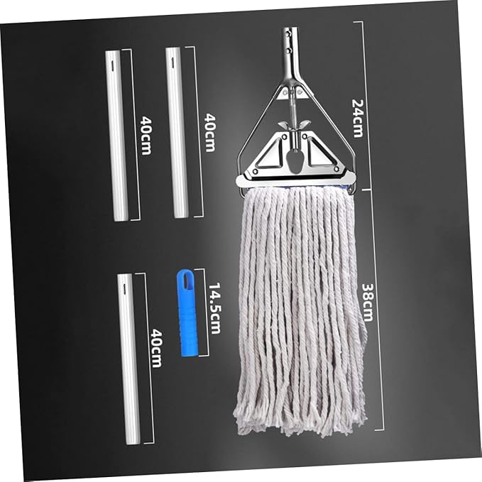 Household Cotton Mop for Floor Cleaning Durable Wet Dry Mop with Long Handle for Hardwood and Tile Floors High Absorption Comfortable to Use