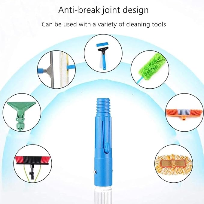 Telescopic Water Fed Pole Kit with 180° Rotating Brush Head Adjustable 30FT/9M Window Cleaning Tool for Solar Panels Caravans and Decks
