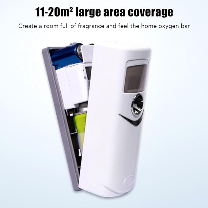 Automatic Air Freshener Spray Dispenser Portable Wall Mounted LCD Display Fragrance Dispenser for Home Bedroom Hotel Meeting Room