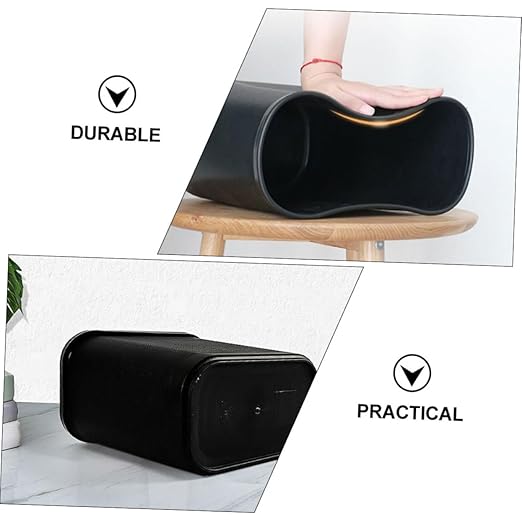 Happyyami 1pc Fire Retardant Trash Can Plastic Recycling Container Office Waste Storage Waste Basket