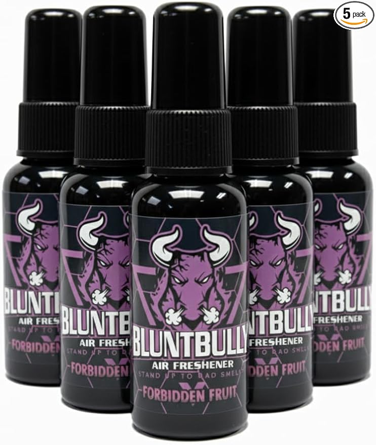 Blunt Bully Air Freshener (Forbidden Fruit) (5 Pack) Premium Oil Based Air Freshener Spray. Long-Lasting Room Bathroom Office &amp Car Scent | Eliminates Odors from Smoke Pets &amp More
