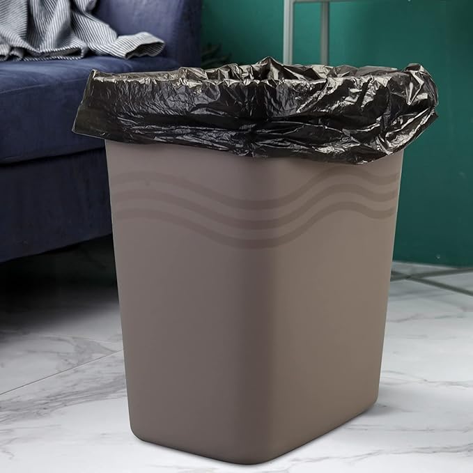 8 Gallon Black Trash Bags Waste Bin Liners for Kitchen Office (6 Rolls/150 Counts)