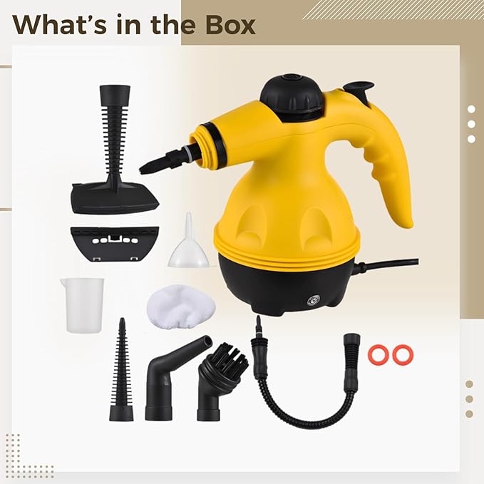 Handheld Steam Cleaner with Attachments 3.0 Bar 9.8 Ft Cord 9.8 X 5.1 X 8.7 in Kitchen and Home Use