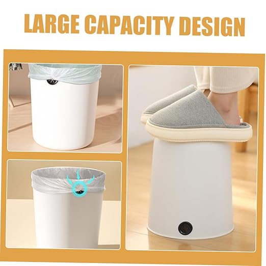 2Pcs Small Plastic Trash Can PP Wastebasket for Bedroom Bathroom Office Open Top Garbage Bin with Wide Mouth Compact Home Recycling Container in White