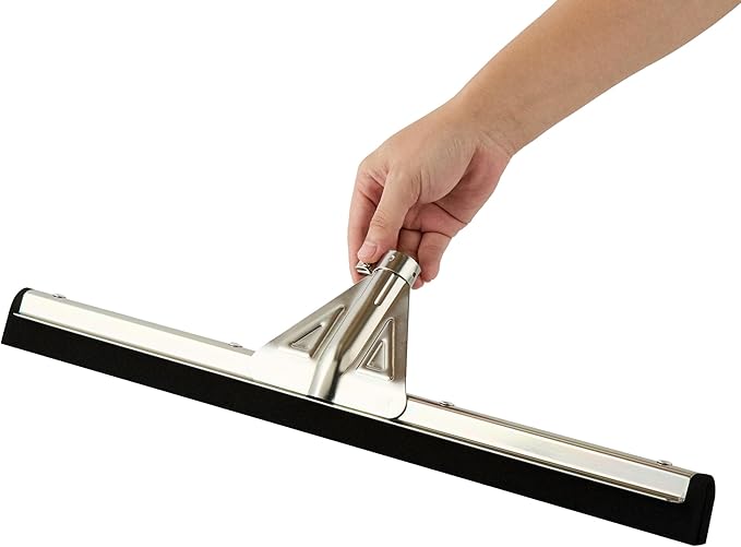 Restaurantware-SQUEEGEE ONLY: Clean Tek Professional 21.75 Inch Floor Squeegee 1 Broom With Double Rubber Blade - Handle Sold Separately Heavy-Duty Steel Wiper For Concrete Floor