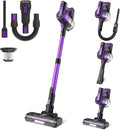 IKERY Purple Cordless Vacuum – 350W High-Performance Brushless Motor 30000Pa Powerful Suction 8-in-1 Multi-Scene Cleaning