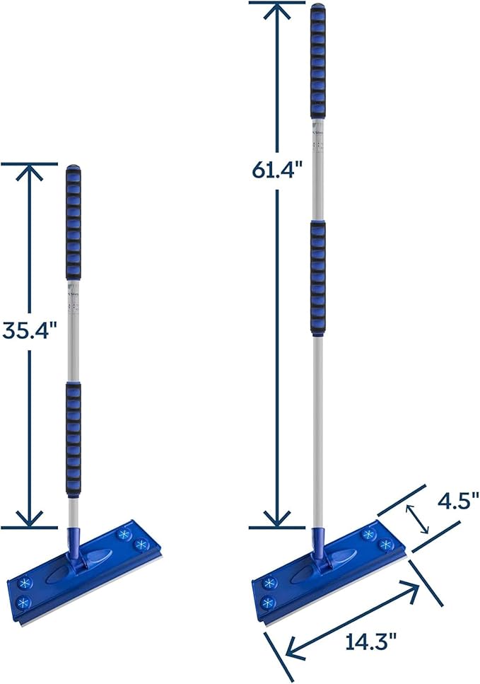 Silva Microfiber Mop Set with Reusable Microfiber Pads (Wet/Dry/Wall) | 360 Rotating Mop Head | Sturdy Extra Long Adjustable Metal Pole | Ergonomic Soft-Sponge Handle | Blue | Floor Wall Tile