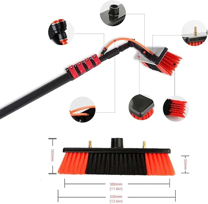 Generic Window Cleaning Pole 3-11M/Water Fed Telesbrush/Extendable Cleaner Conservatory Roof Suitable for Photovoltaic Panel Cleaning Suitable for Trucks Windows Window Glass Wall//9.8Ft/30Cm Brus