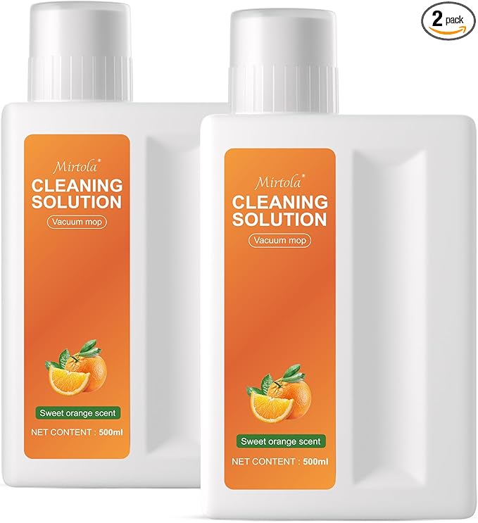 Sweet Orange Scent Floor Cleaning Solution Compatible with Dreame Cleaning Solution Floor Cleaner for Hardwood Tile Hardfloor Compatible Robot Vacuums with Mopping and Wet Dry Vacuum (2 bottles)
