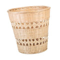 GLEAVI Rustic Woven Wastebasket Multi Purpose Storage Basket Trash Can for Bedroom and Living Decorative Pastoral Style Organizer