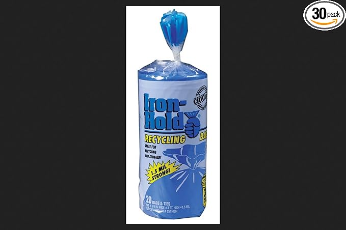 Iron Hold 30 gal. Kitchen Trash Bags Twist Tie 20 pk