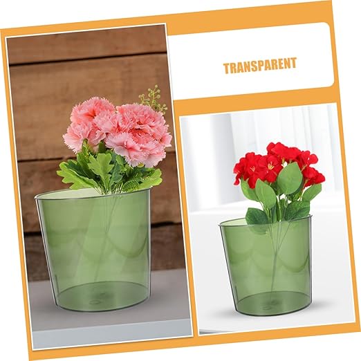 PRETYZOOM 4pcs Transparent Plastic Wastebasket Round Clear Garbage Container Bin for Home Office Bathroom Kitchen and Dorm Room and Stylish Multiuse Design