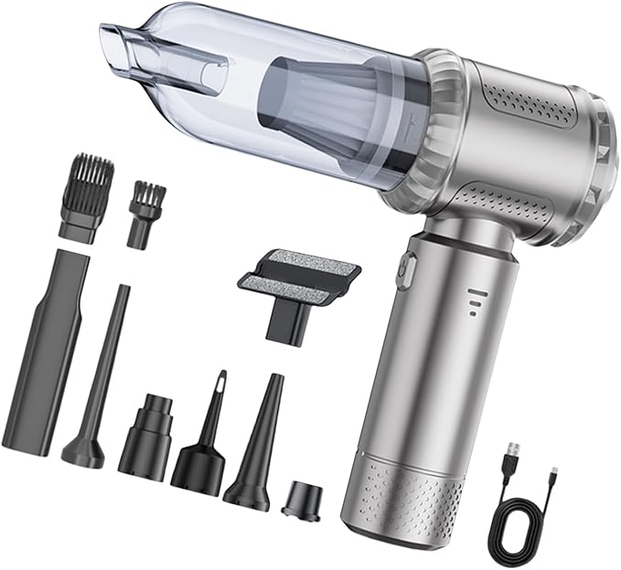 Powerful 22000Pa Wireless Handheld Vacuums Cleaner with 6000mAh Battery and 8 Accessories for Car Upholstery Home Office