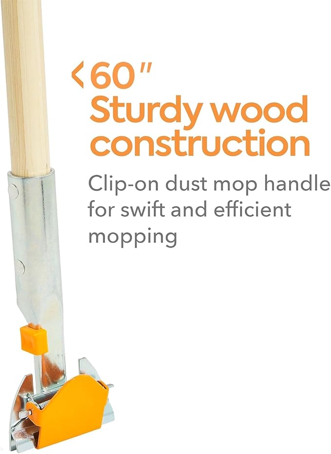 Professional 60 Wood Dust Mop Handle Natural